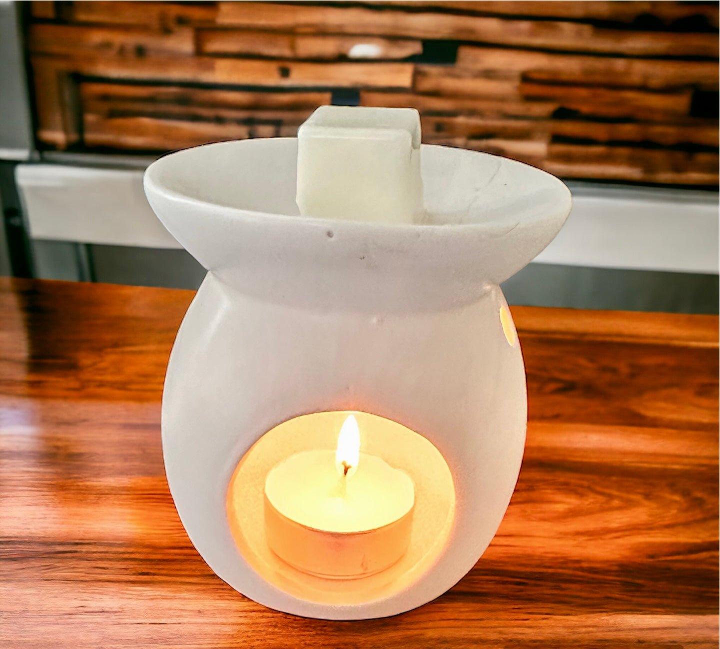 Ceramic White Wax Melt Burner - Pure Scents Uk